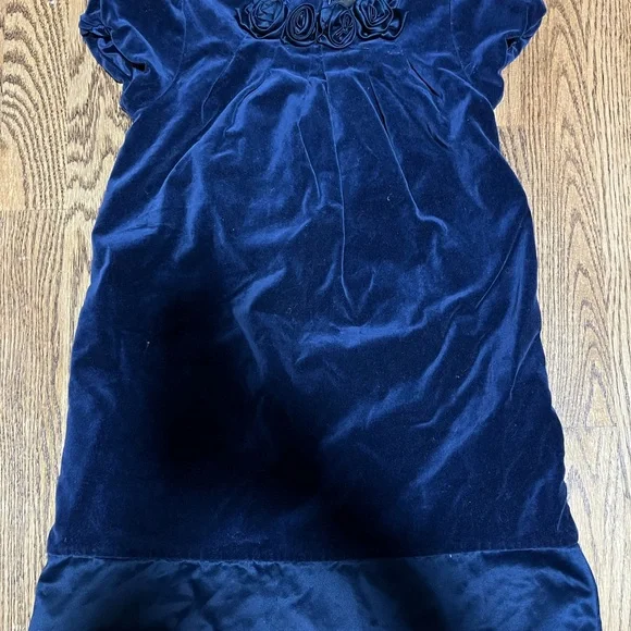 janie and jack blue velvet dress Navy Blue Velvet Janie and Jack Dress girls size 5